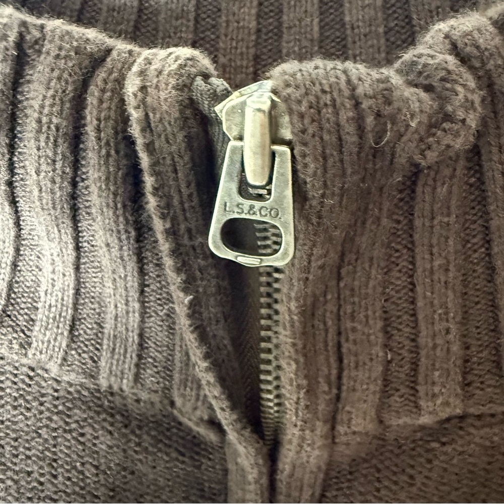 LEVI’S Men’s 1/4 Zipper Pullover Knit Sweater Ribbed Brown Mock Neck Size XL - Picture 5 of 14